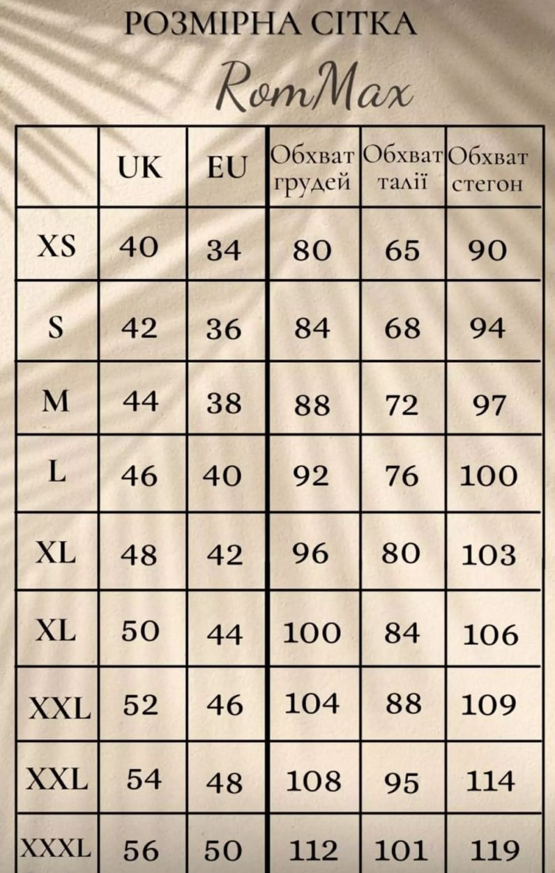 Размерная сетка